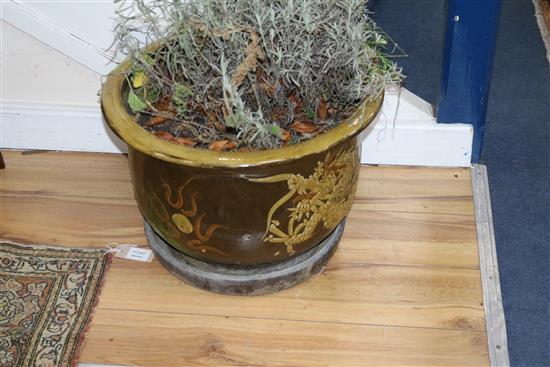 Pair of Oriental plant pot W.50cm